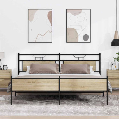 Giroletto senza Materaso in Metallo Rovere Sonoma 200x200 cm