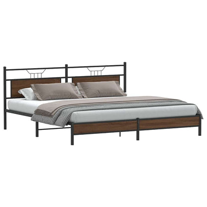 Giroletto senza Materaso in Metallo Rovere Marrone 193x201 cm | homemem39
