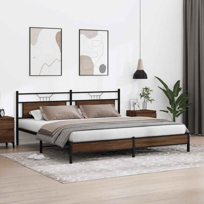 Giroletto senza Materaso in Metallo Rovere Marrone 193x203 cm
