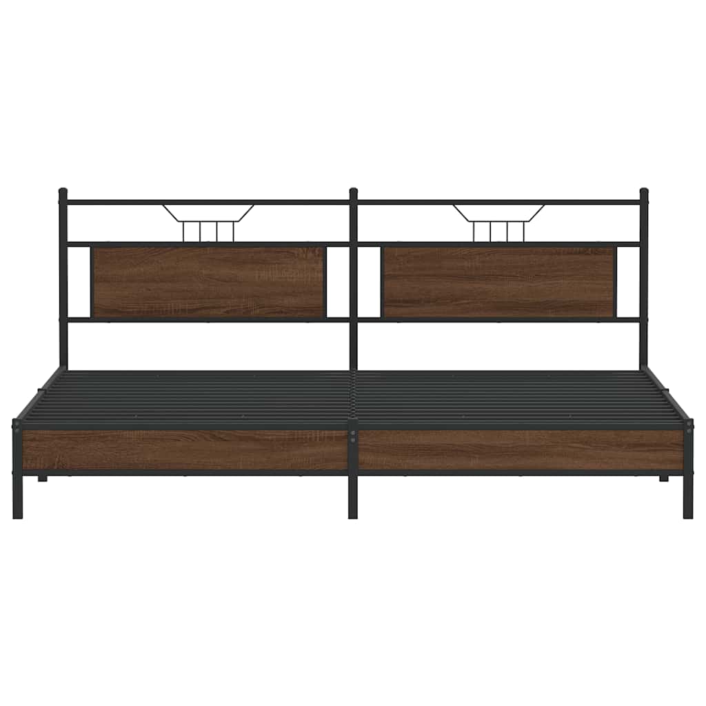 Giroletto senza Materaso in Metallo Rovere Marrone 193x201 cm | homemem39