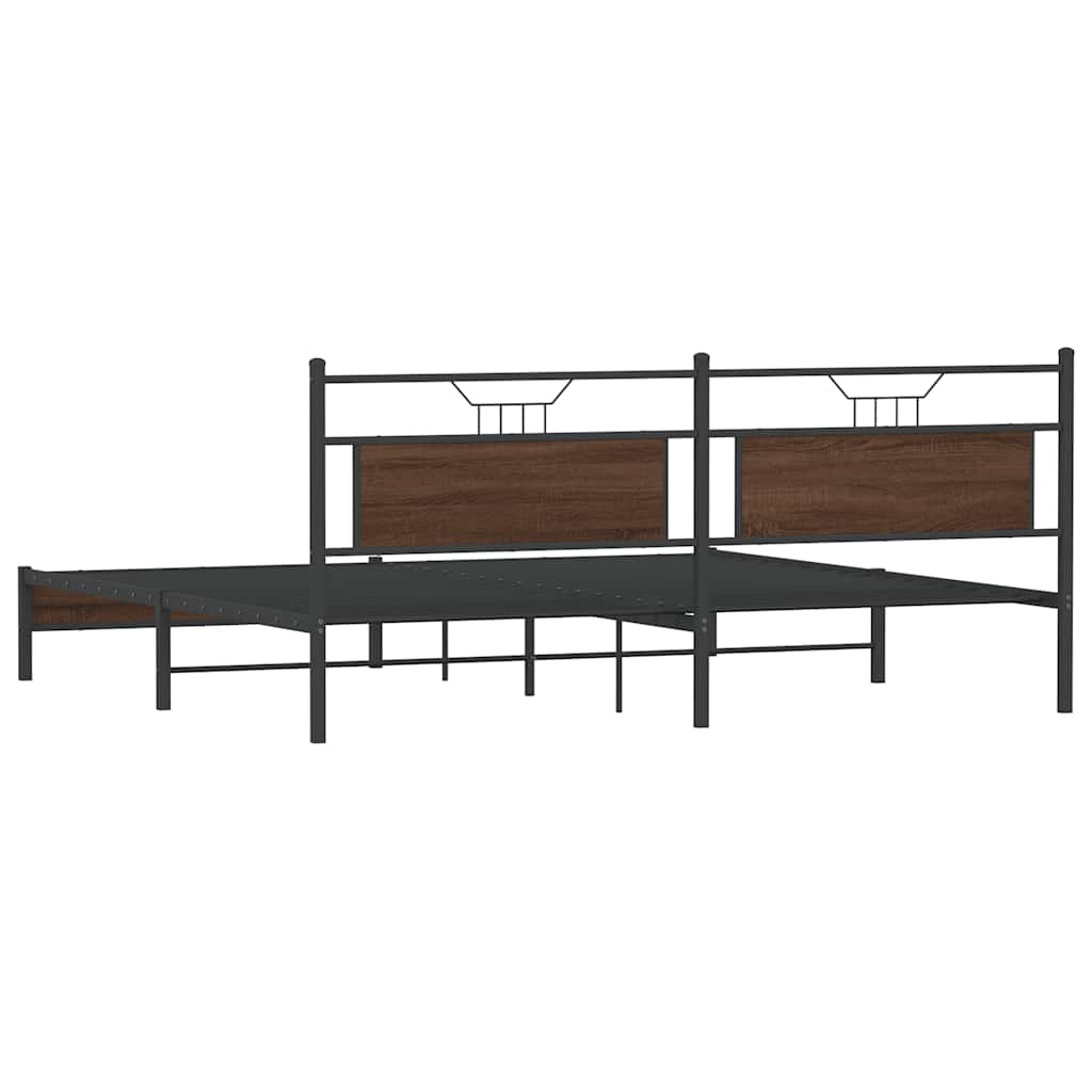Giroletto senza Materaso in Metallo Rovere Marrone 193x203 cm
