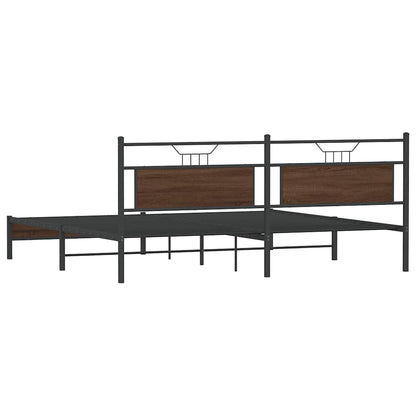 Giroletto senza Materaso in Metallo Rovere Marrone 193x203 cm