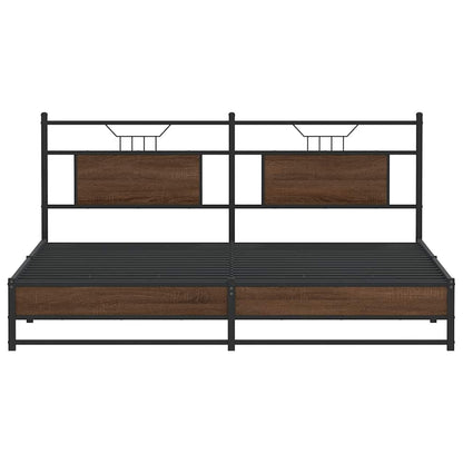 Giroletto senza Materaso in Metallo Rovere Marrone 183x213 cm