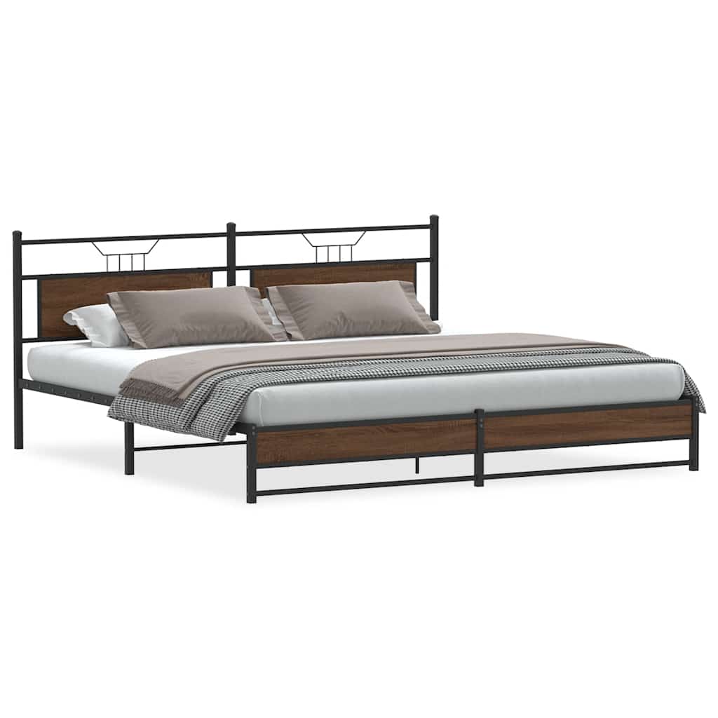 Giroletto senza Materaso in Metallo Rovere Marrone 193x203 cm
