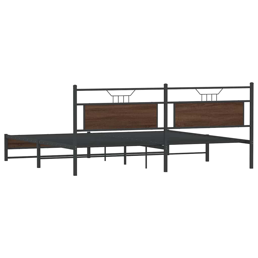 Giroletto senza Materaso in Metallo Rovere Marrone 193x203 cm