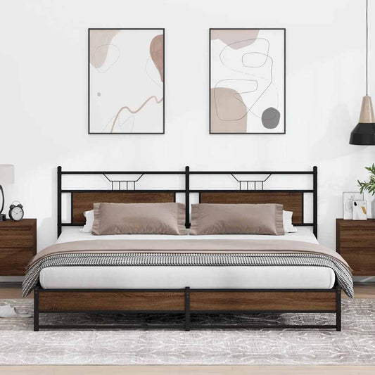 Giroletto senza Materaso in Metallo Rovere Marrone 193x201 cm