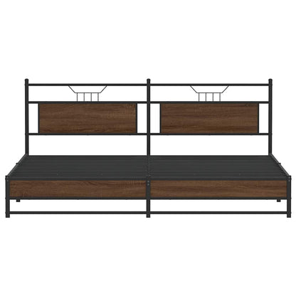 Giroletto senza Materaso in Metallo Rovere Marrone 200x200 cm | homemem39