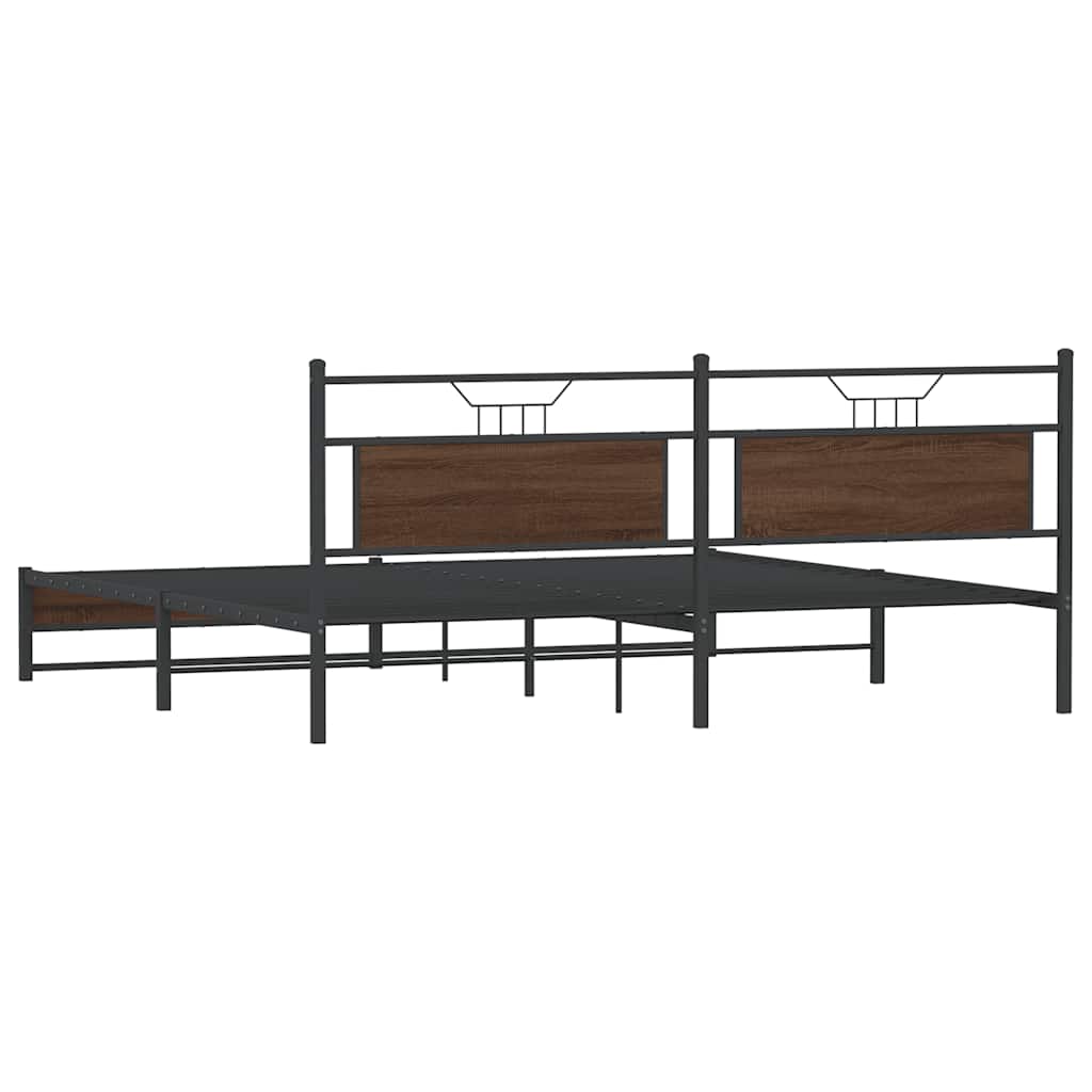 Giroletto senza Materaso in Metallo Rovere Marrone 200x200 cm | homemem39