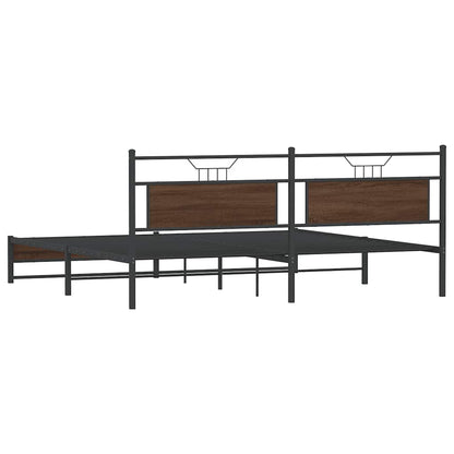 Giroletto senza Materaso in Metallo Rovere Marrone 200x200 cm | homemem39