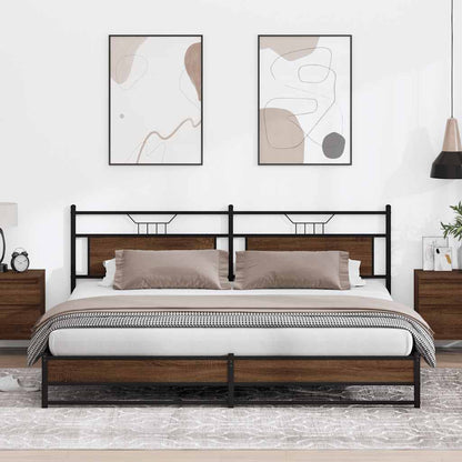Giroletto senza Materaso in Metallo Rovere Marrone 200x200 cm