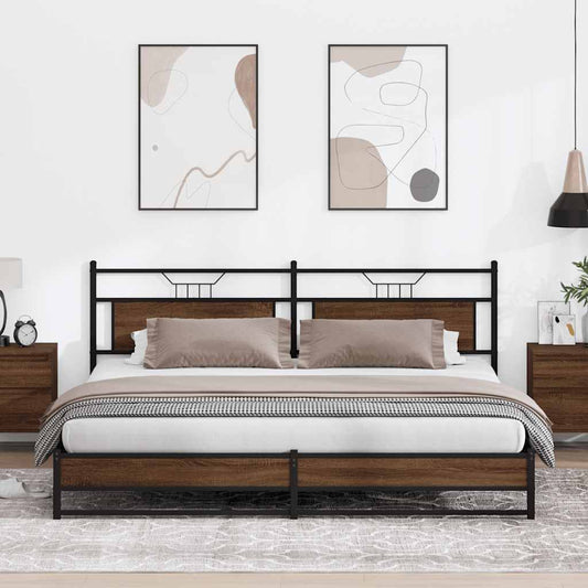 Giroletto senza Materaso in Metallo Rovere Marrone 200x200 cm