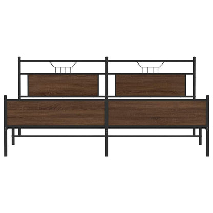 Giroletto senza Materaso in Metallo Rovere Marrone 193x201 cm | homemem39