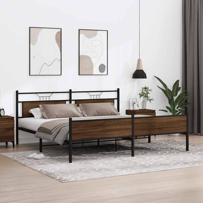 Giroletto senza Materaso in Metallo Rovere Marrone 200x200 cm