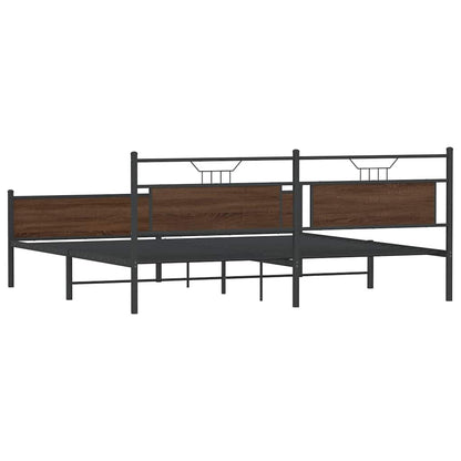 Giroletto senza Materaso in Metallo Rovere Marrone 200x200 cm