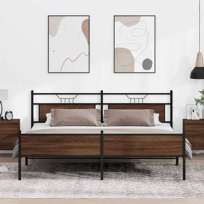 Giroletto senza Materaso in Metallo Rovere Marrone 200x200 cm