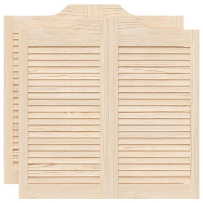 Porte a Battente 2-Paio Design a Lamelle 80x80 cm Legno di Pino