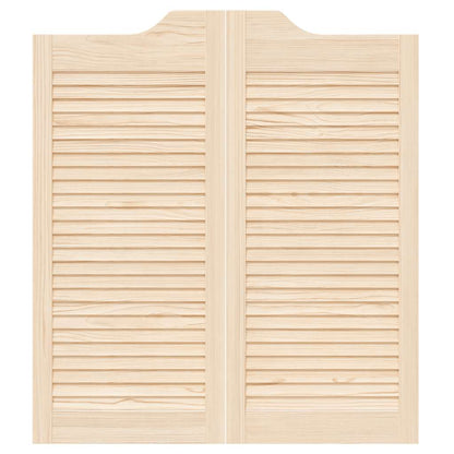 Porte a Battente 1-Paio Design a Lamelle 90x80 cm Legno di Pino