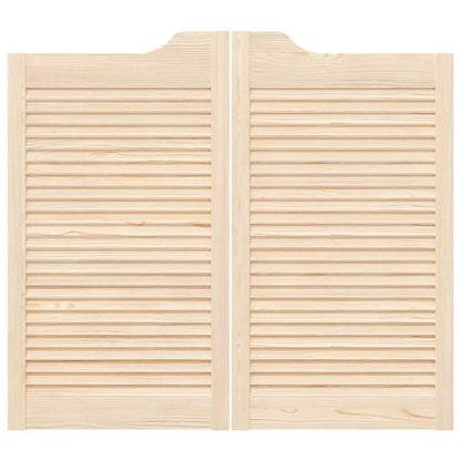 Porte a Battente 2-Paio Design a Lamelle 90x80 cm Legno di Pino