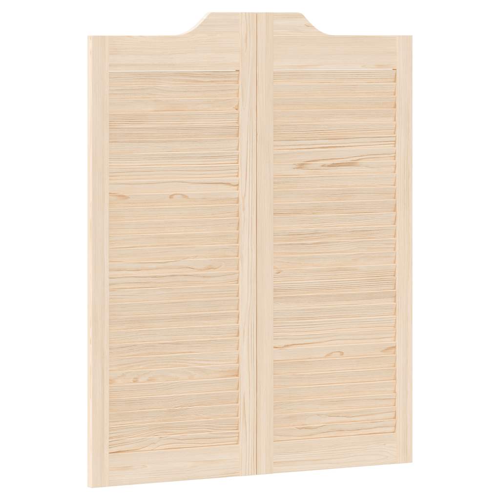 Porte a Battente 2-Paio Design a Lamelle 100x80cm Legno di Pino