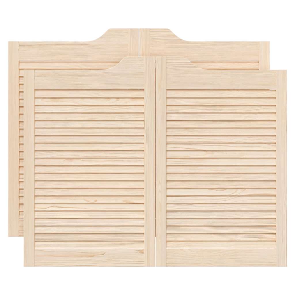 Porte a Battente 2-Paio Design a Lamelle 80x100cm Legno di Pino