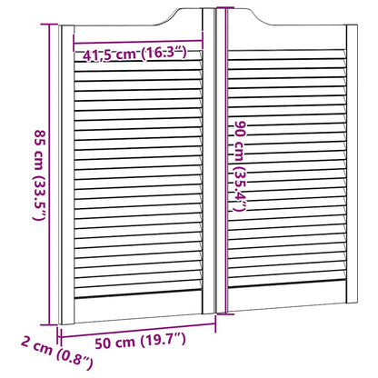Porte a Battente 1-Paio Design a Lamelle 90x100cm Legno di Pino