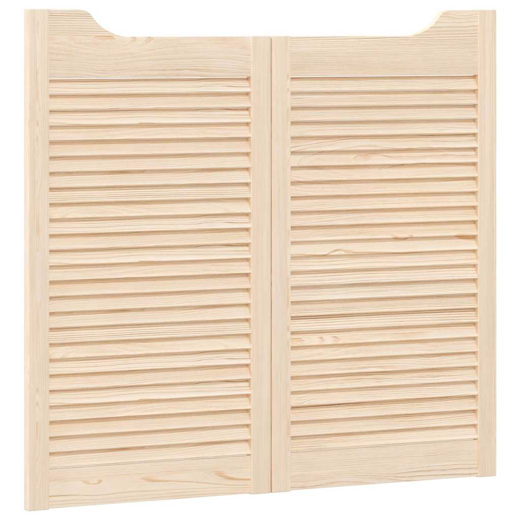 Porte a Battente 2-Paio Design a Lamelle 90x100cm Legno di Pino