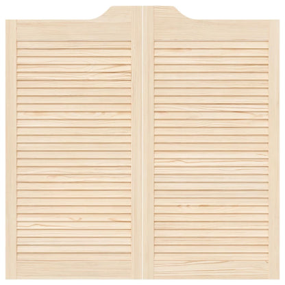 Porte a Battente 1-Paio Design Lamelle 100x100 cm Legno di Pino