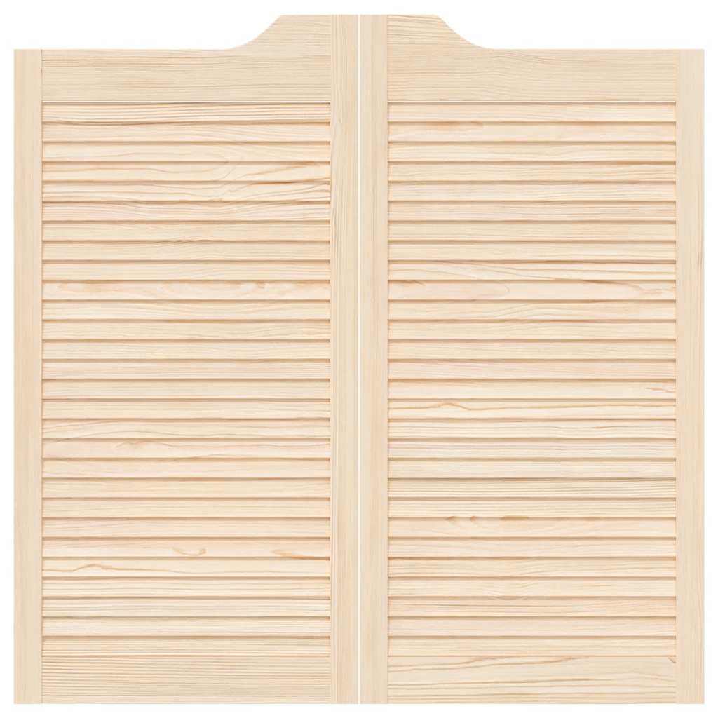Porte a Battente 2-Paio Design Lamelle 100x100 cm Legno di Pino