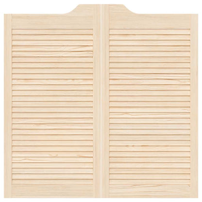Porte a Battente 2-Paio Design Lamelle 100x100 cm Legno di Pino