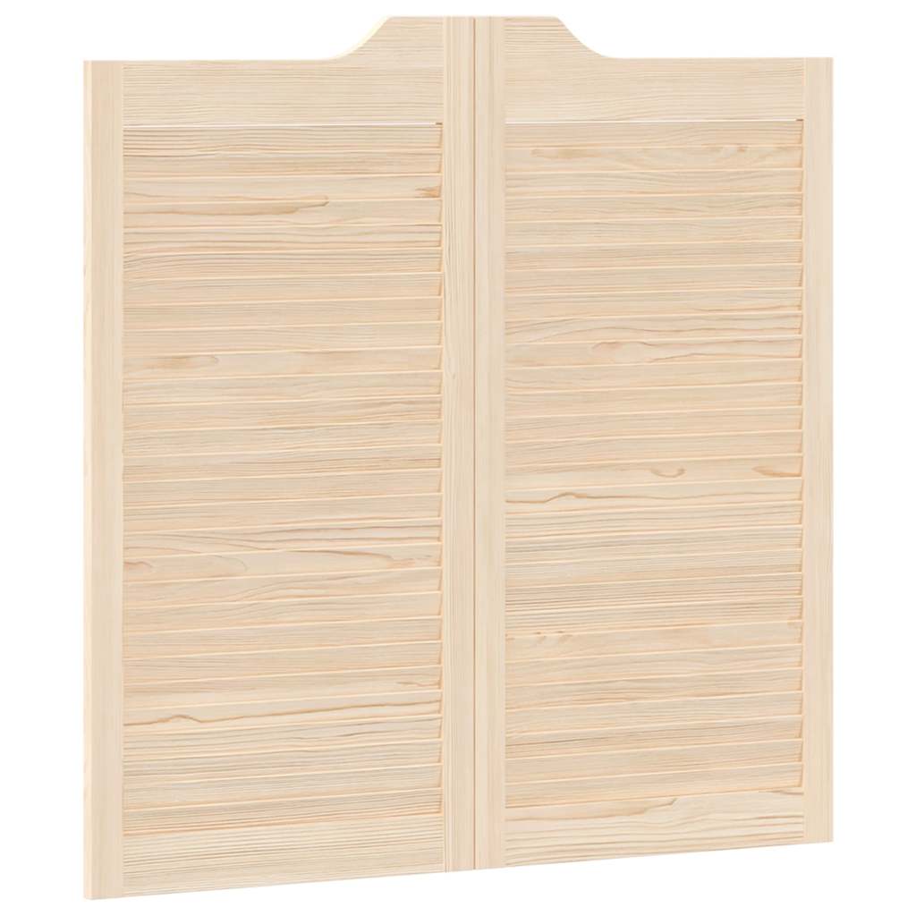 Porte a Battente 2-Paio Design Lamelle 100x100 cm Legno di Pino