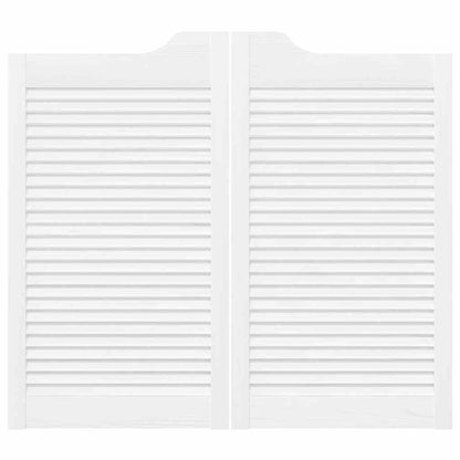 Porte a Battente 1-Paio Design a Lamelle Bianco 90x80 cm