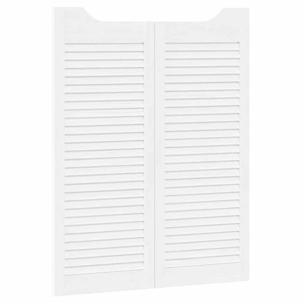 Porte a Battente 2-Paio Design a Lamelle Bianco 100x80 cm