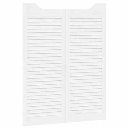 Porte a Battente 2-Paio Design a Lamelle Bianco 100x80 cm