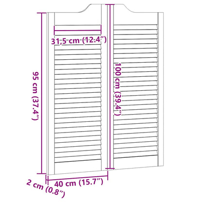Porte a Battente 2-Paio Design a Lamelle Bianco 100x80 cm