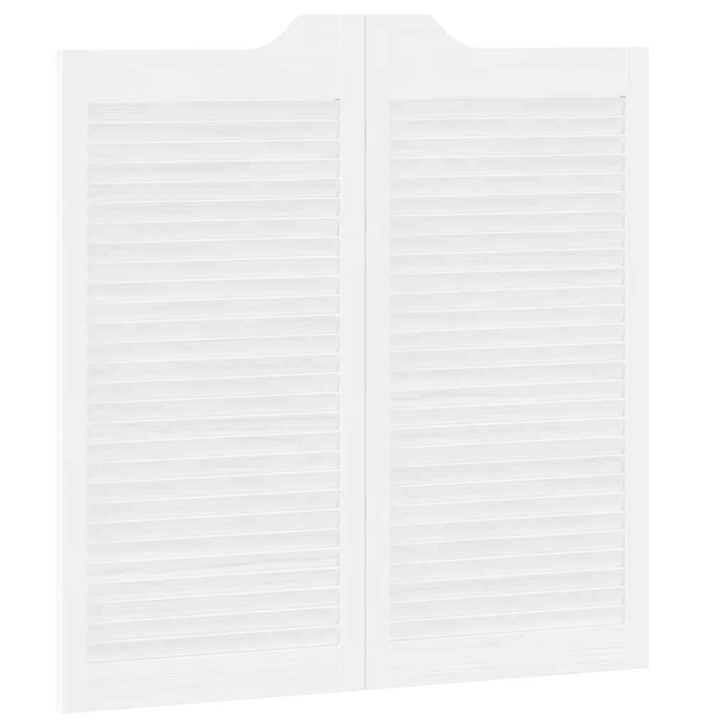 Porte a Battente 1-Paio Design a Lamelle Bianco 100x100 cm