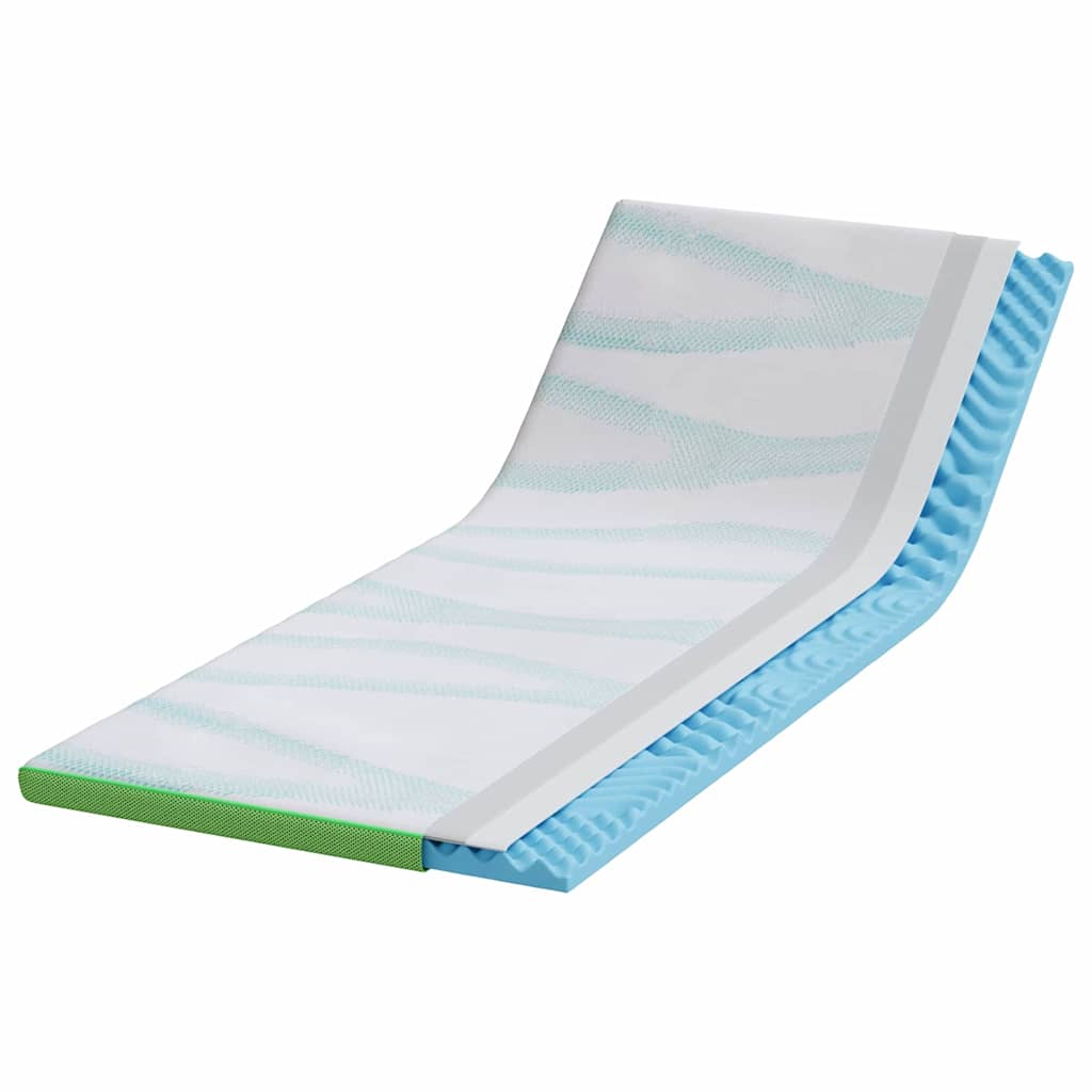 Topper per materasso Bianco e Verde 180 x 200 x 6 cm