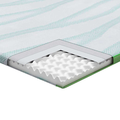 Topper per materasso Bianco e Verde 180 x 200 x 6 cm