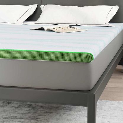 Topper per materasso Bianco e Verde 180 x 200 x 6 cm