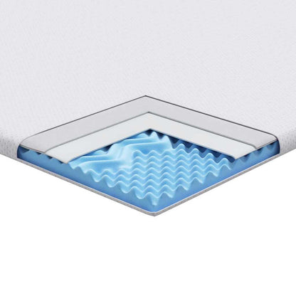 Topper per materasso Bianco 90 x 190 x 6 cm Tessuto Jacquard