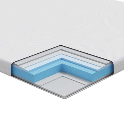 Topper per materasso Bianco 200 x 200 x 7 cm Tessuto Jacquard