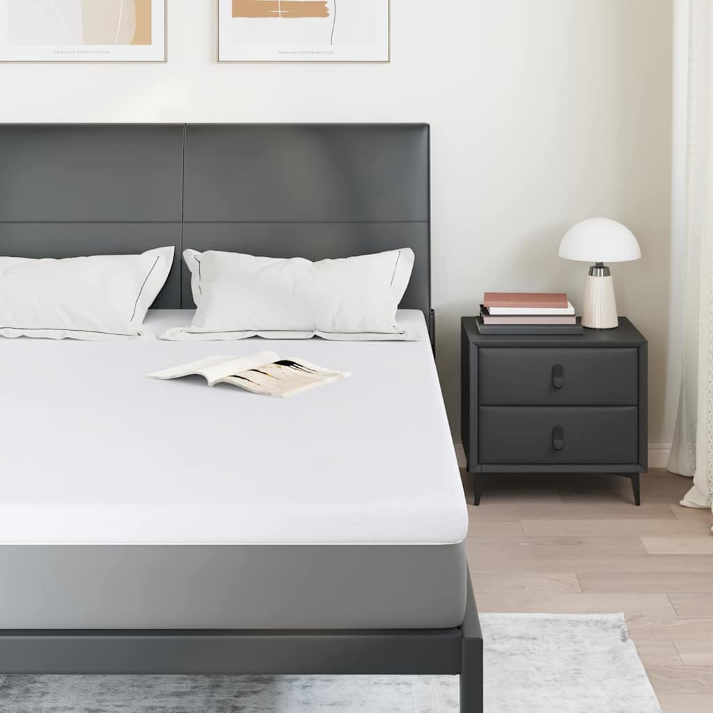 Topper per materasso Bianco 200 x 200 x 7 cm Tessuto Jacquard