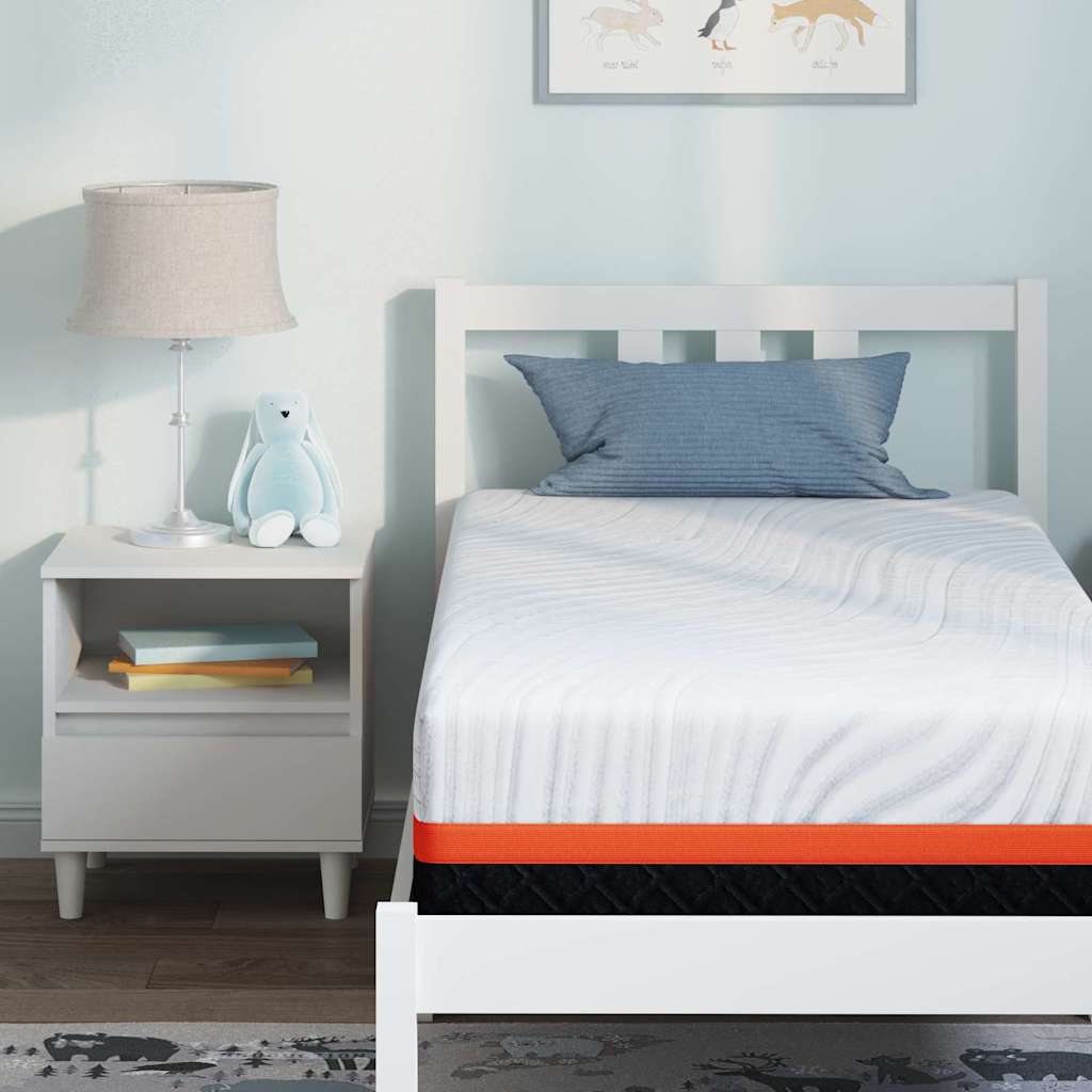Materasso Bianco e Grigio 80 x 160 cm Schiuma