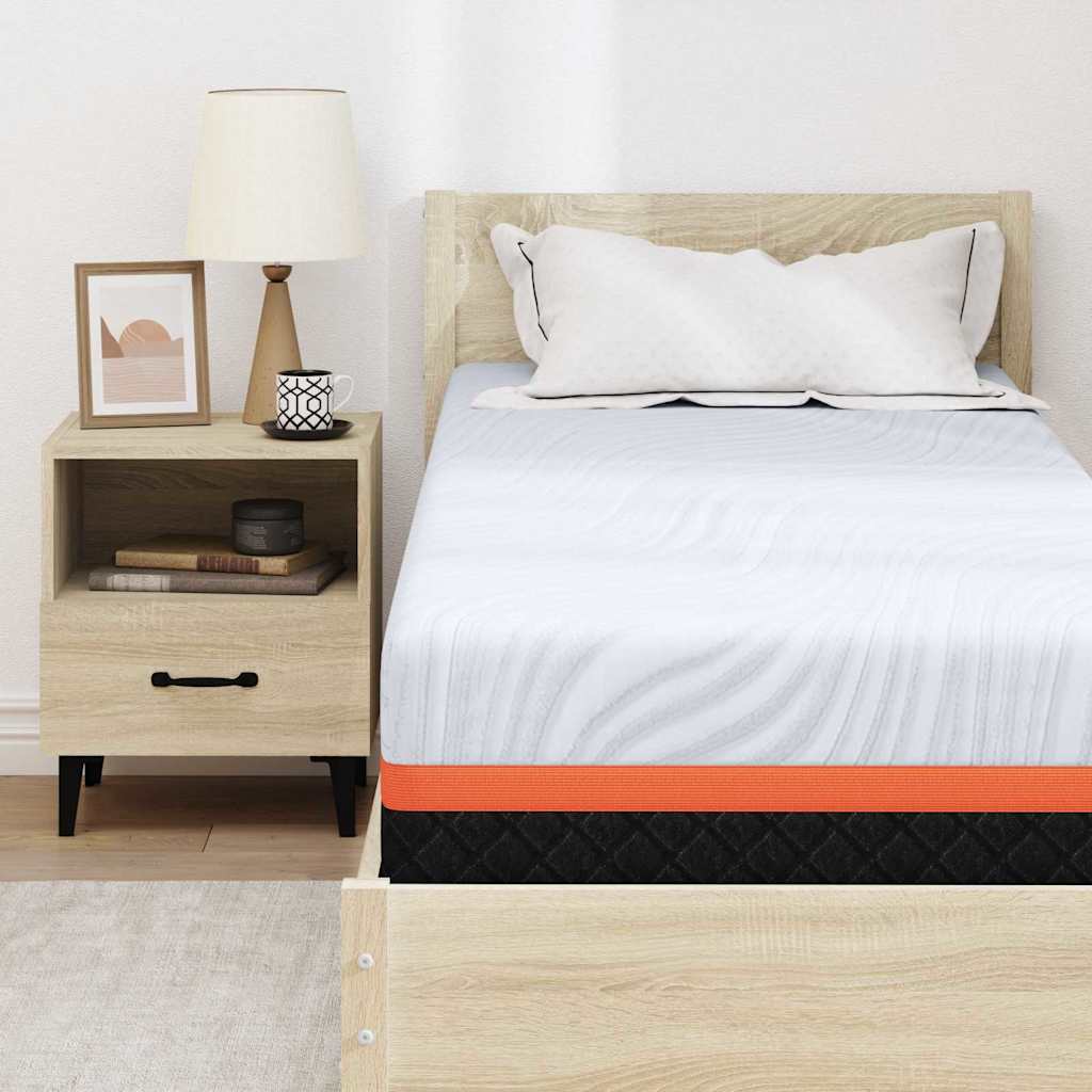 Materasso Bianco e Grigio 70 x 200 cm Schiuma