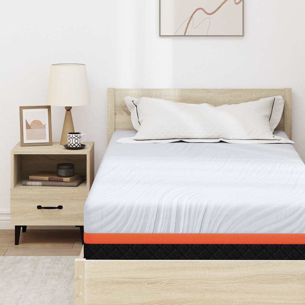 Materasso Bianco e Grigio 90 x 200 cm Schiuma