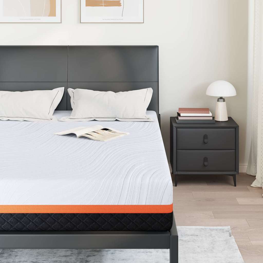 Materasso Bianco e Grigio 160 x 200 cm Schiuma