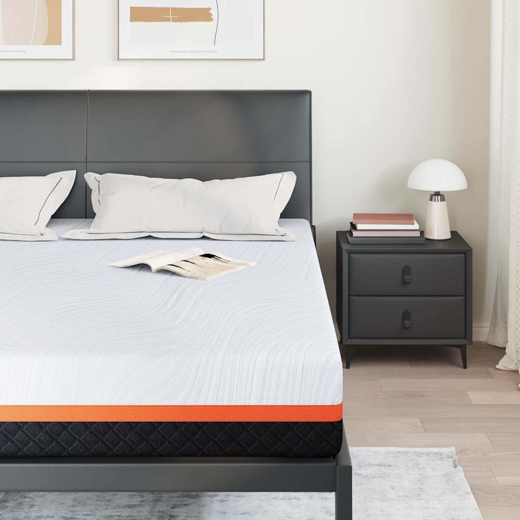 Materasso Bianco e Grigio 200 x 200 cm Schiuma