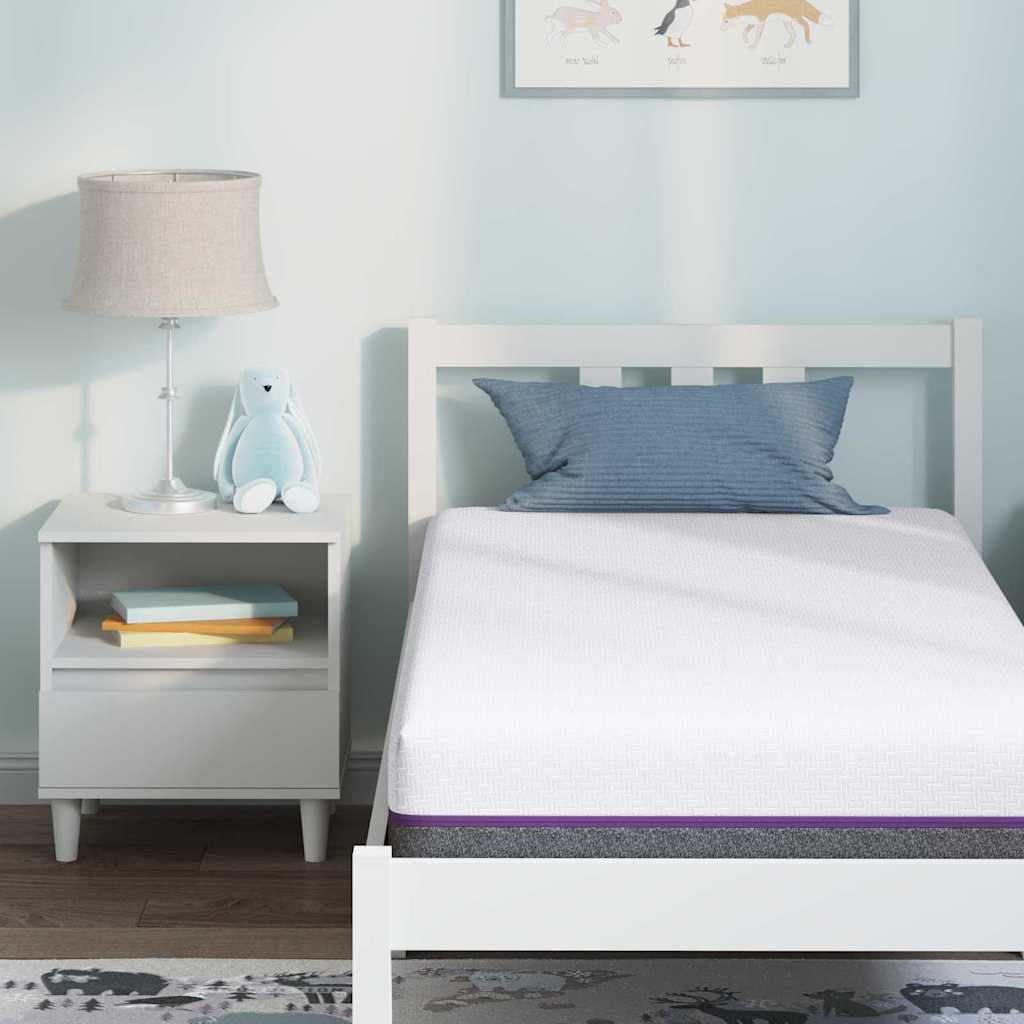 Materasso Bianco e Grigio 80 x 160 cm Schiuma Memory