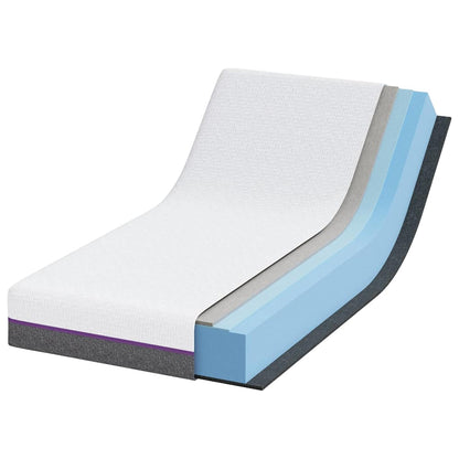 Materasso Bianco e Grigio 80 x 160 cm Schiuma Memory