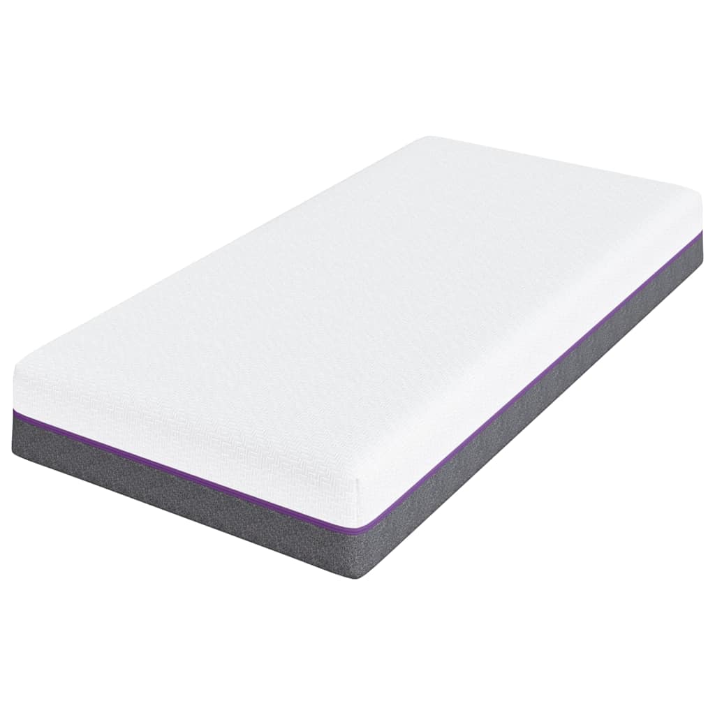 Materasso Bianco e Grigio 80 x 160 cm Schiuma Memory
