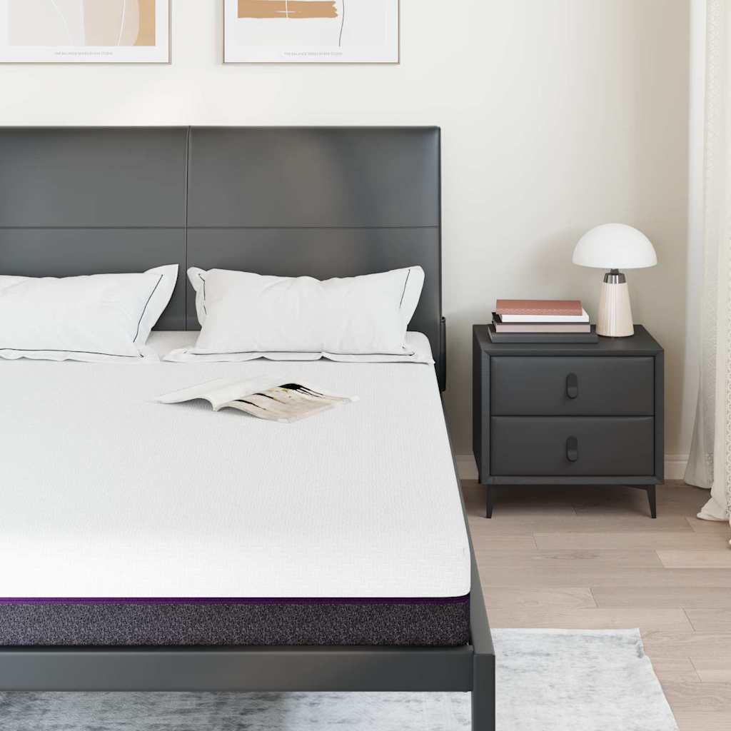 Materasso Bianco e Grigio 160 x 200 cm Schiuma Memory - homemem39